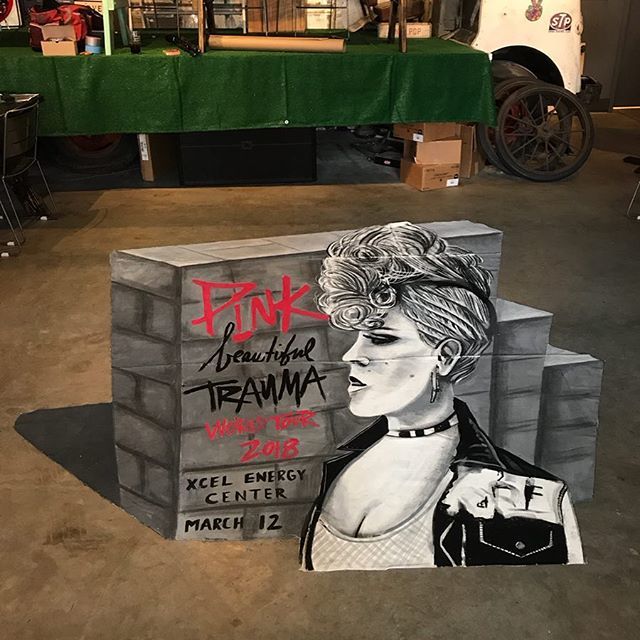 studiomccann's tweet photo. One of the fun recent street paintings done for @pink ! This one was done of canvas since the concrete was sealed! Ready for more!!!!! #artsmn #streetart #art #artofinstagram #artistofinstagram #visualart #urbanart #eventart #streetpainting #xcelenergy… https://t.co/Ee6jPJ9m7N https://t.co/DCL27GCgPG
