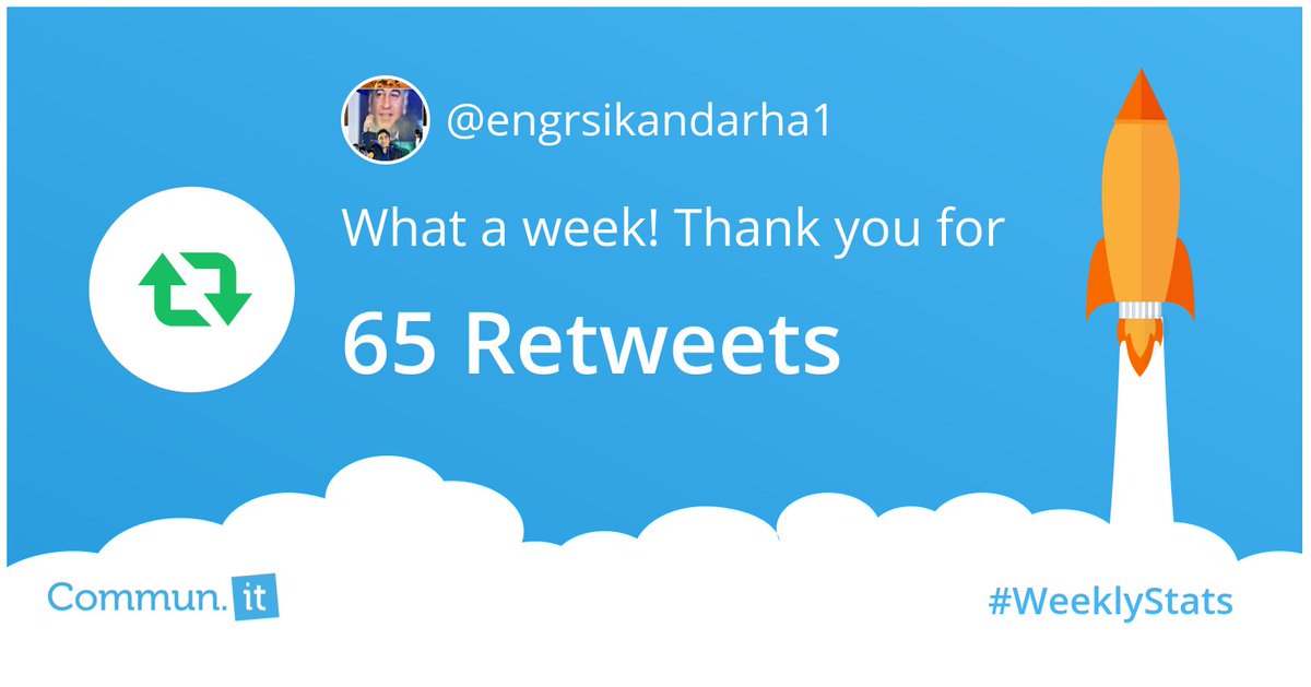 What a week! I got 24 New Followers, 5 Replies & 65 Retweets. #TopMembers #Thanks - 🚀Grow your followers with commun.it/grow-your-foll…