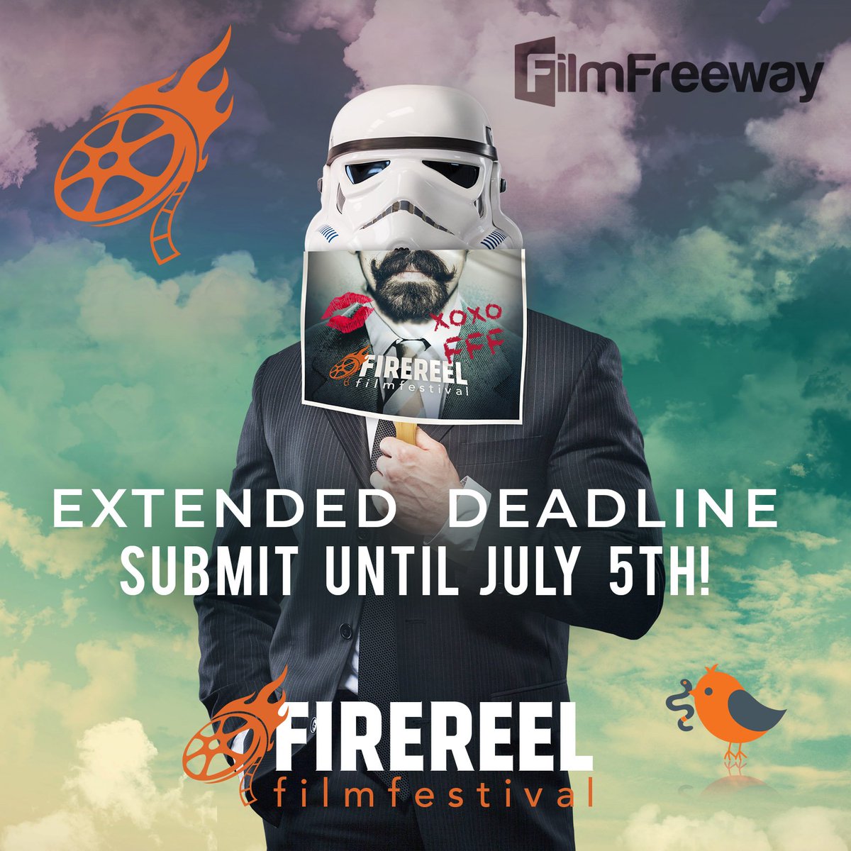 firereelfest's tweet photo. Hey guys!!! Great news!!! We've extended our submission deadline until JULY 5th!!!! Get those films in now!!!! #stachetag #firereelfilmfestival #FFF2018 #stachetrooper #Redding #ReddingCA #filmfestival  https://t.co/ifk2PusoCb https://t.co/PIL1tPrznV
