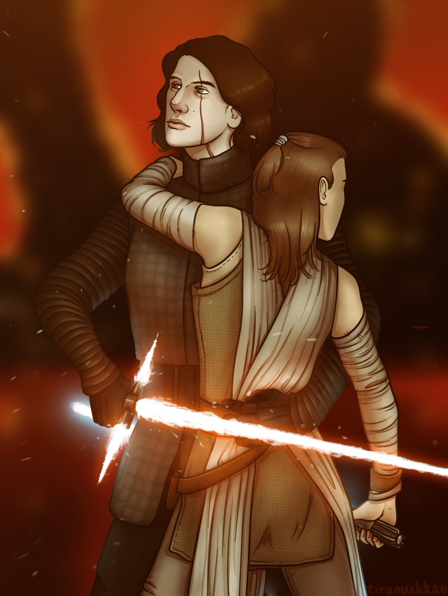 Light. Darkness. The Balance. #reylo #reyloisendgame #savebensolo #starwars #reyloiscanon tiranushka.tumblr.com/post/174910608… Art by Tiranushka