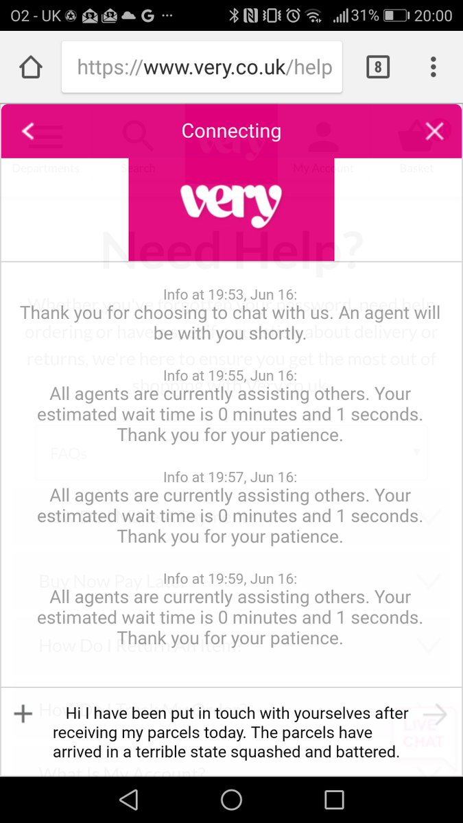 JoshuaSmith92's tweet photo. @VeryHelpers Thanks for the quick response Andrew. Just tried doing as you suggested. Been disconnected after waiting over 20 minutes https://t.co/veRVI1yN6C