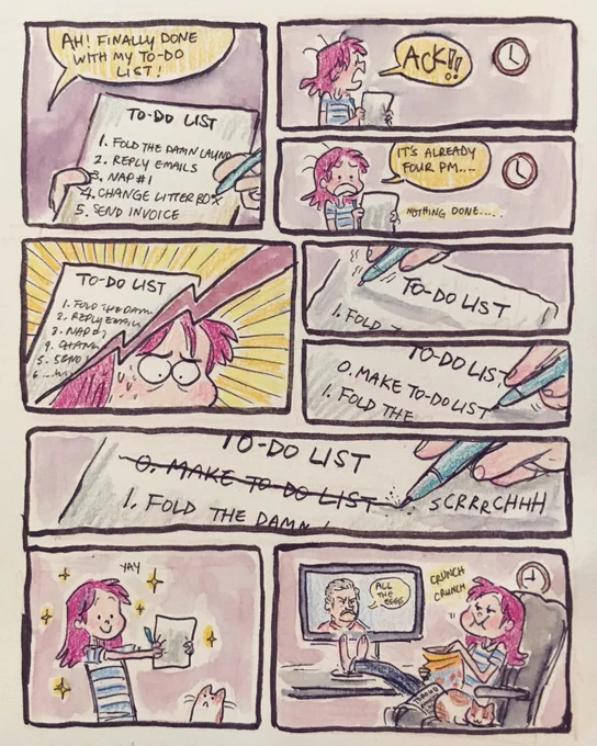 I make lists and lists but somehow nothing gets done... #life #comic 