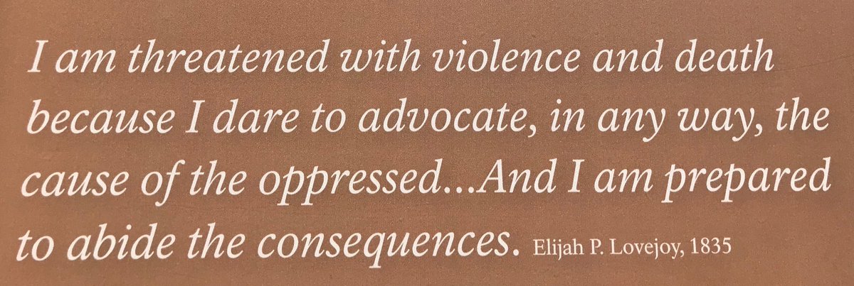 Luz_Elenia's tweet photo. I am threatened with violence and death because I dare to advocate, in any way, the cause of the oppressed...And I am prepared to abide by the consequences.” Elijah P. Lovejoy, 1835.  Think on this whenever you feel like giving up. #NoRefugeForPR #4645 #Justice4PuertoRico https://t.co/tmqvtbv7wa