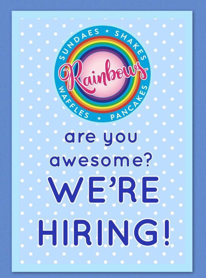 Due to our opening success we are seeking extra seasonal staff.  You must be 16yrs+. We need you to be able to work Sundays &amp; weekends,able to work under pressure, a confident team member &amp; flexible to work at short notice! If this is you: email your cv  rainbowsbognor@gmail.com