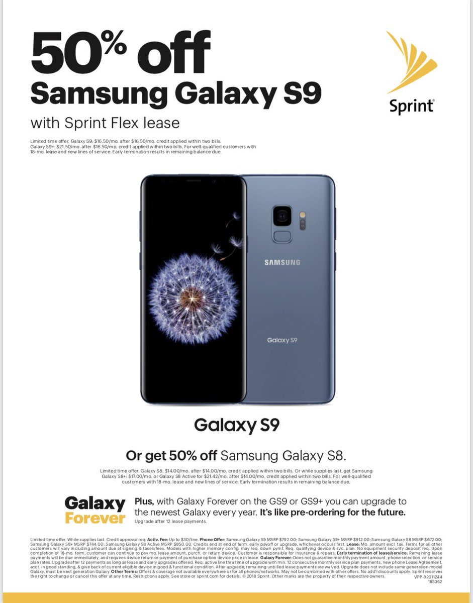 Wow! For a limited time, activate a new line with Sprint and get the Galaxy S9 at 50% off! <a href="/KristianAllos/">Kristian Allos</a> #SanDiego #TerraNova #ChulaVista