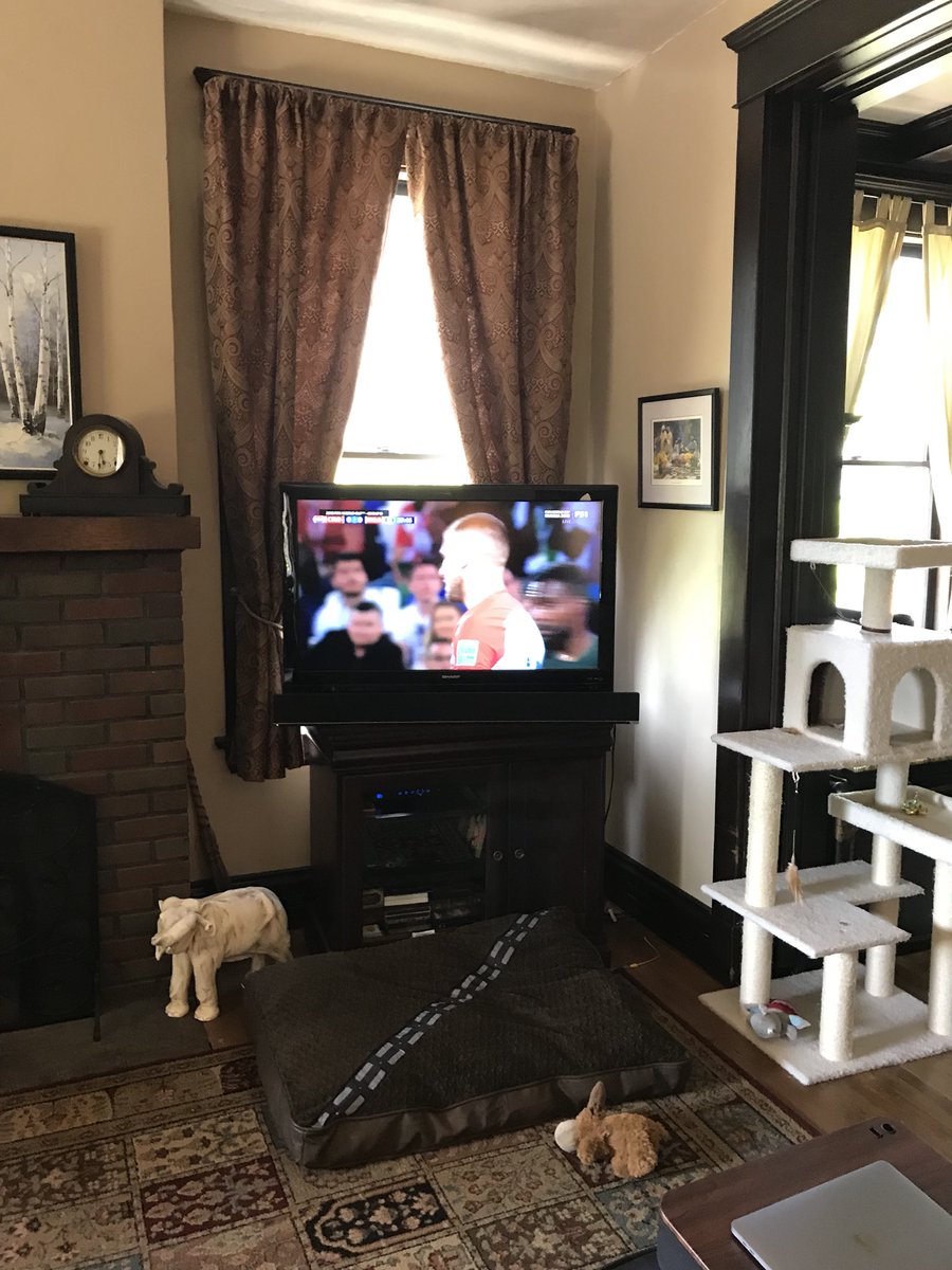 pasunesortie's tweet photo. So yeah, I might have the World Cup on in multiple rooms in the house #WorldCup18 @MenInBlazers https://t.co/s3NhE7LpGh