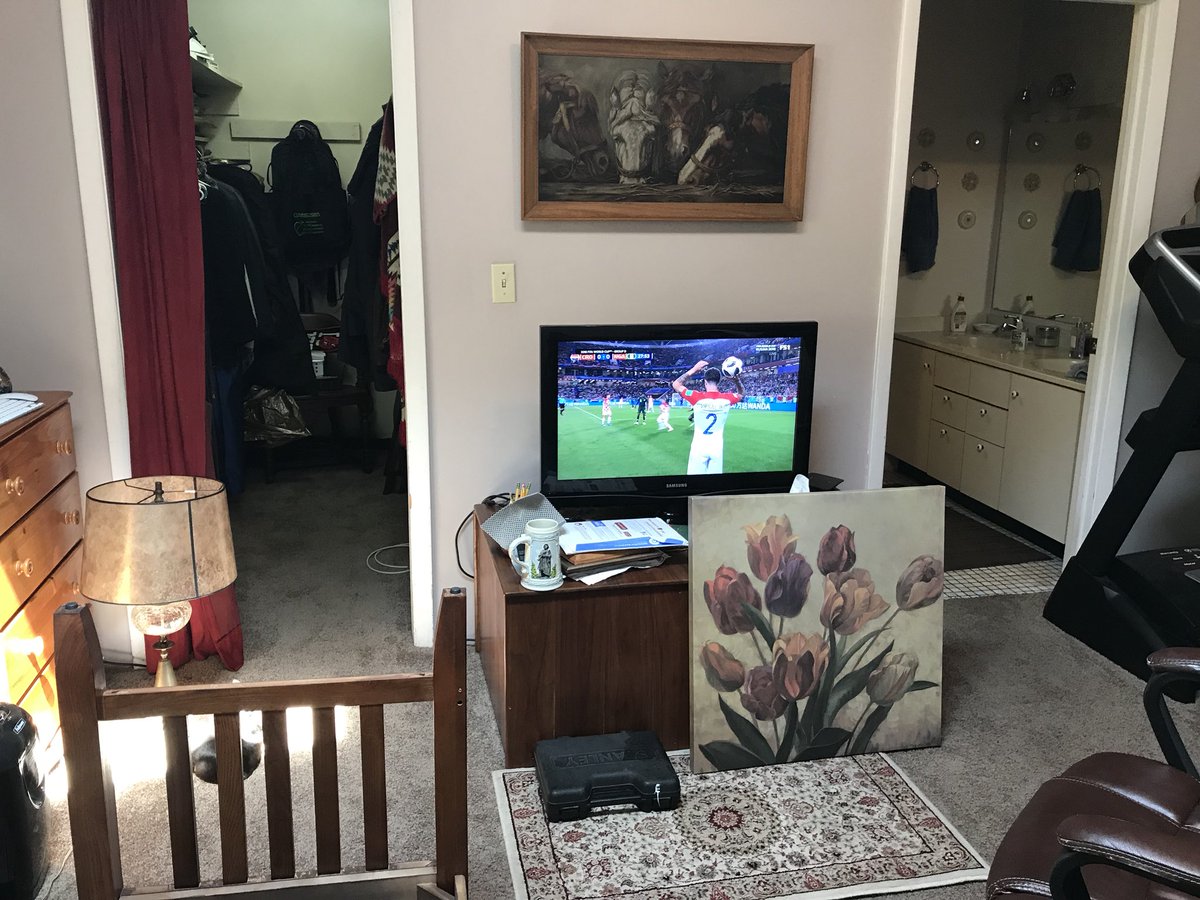 pasunesortie's tweet photo. So yeah, I might have the World Cup on in multiple rooms in the house #WorldCup18 @MenInBlazers https://t.co/s3NhE7LpGh
