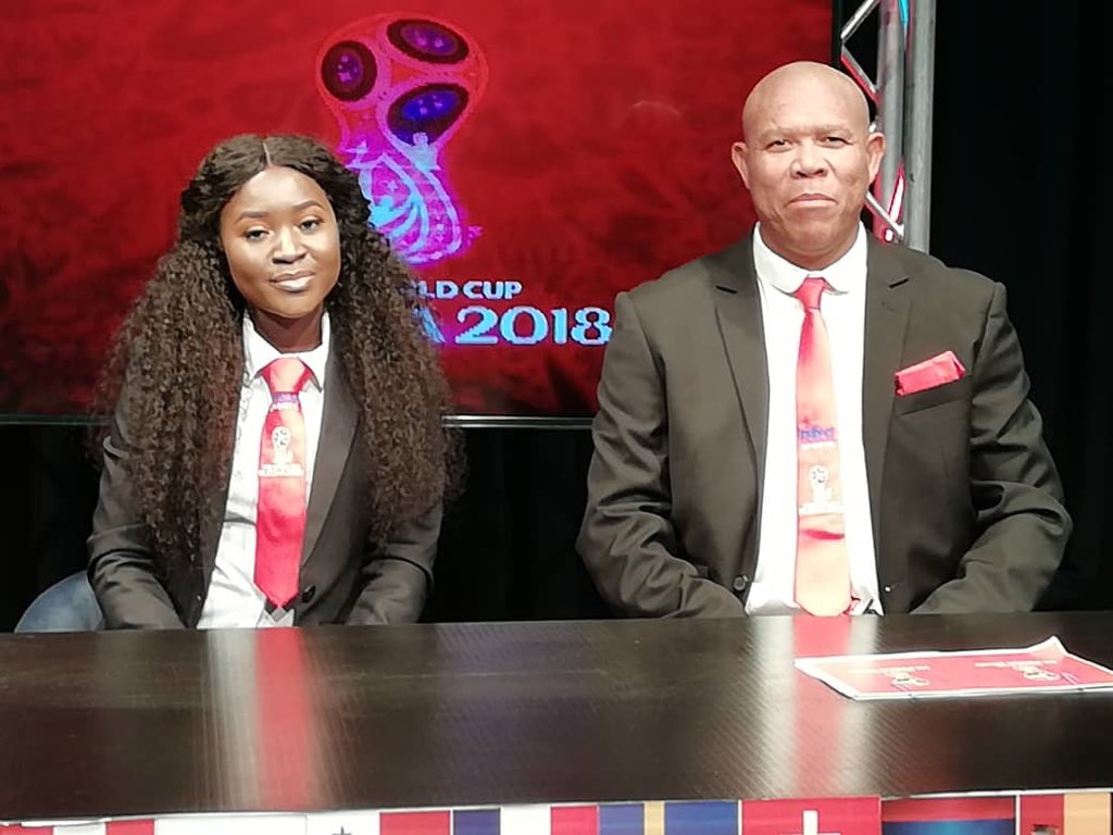 AlvaroMediaG's tweet image. Our client @JoviitaK (match analyst) on the  @NBCNamibia #NBC1 set and ready for the World Cup match between Croatia and Nigeria