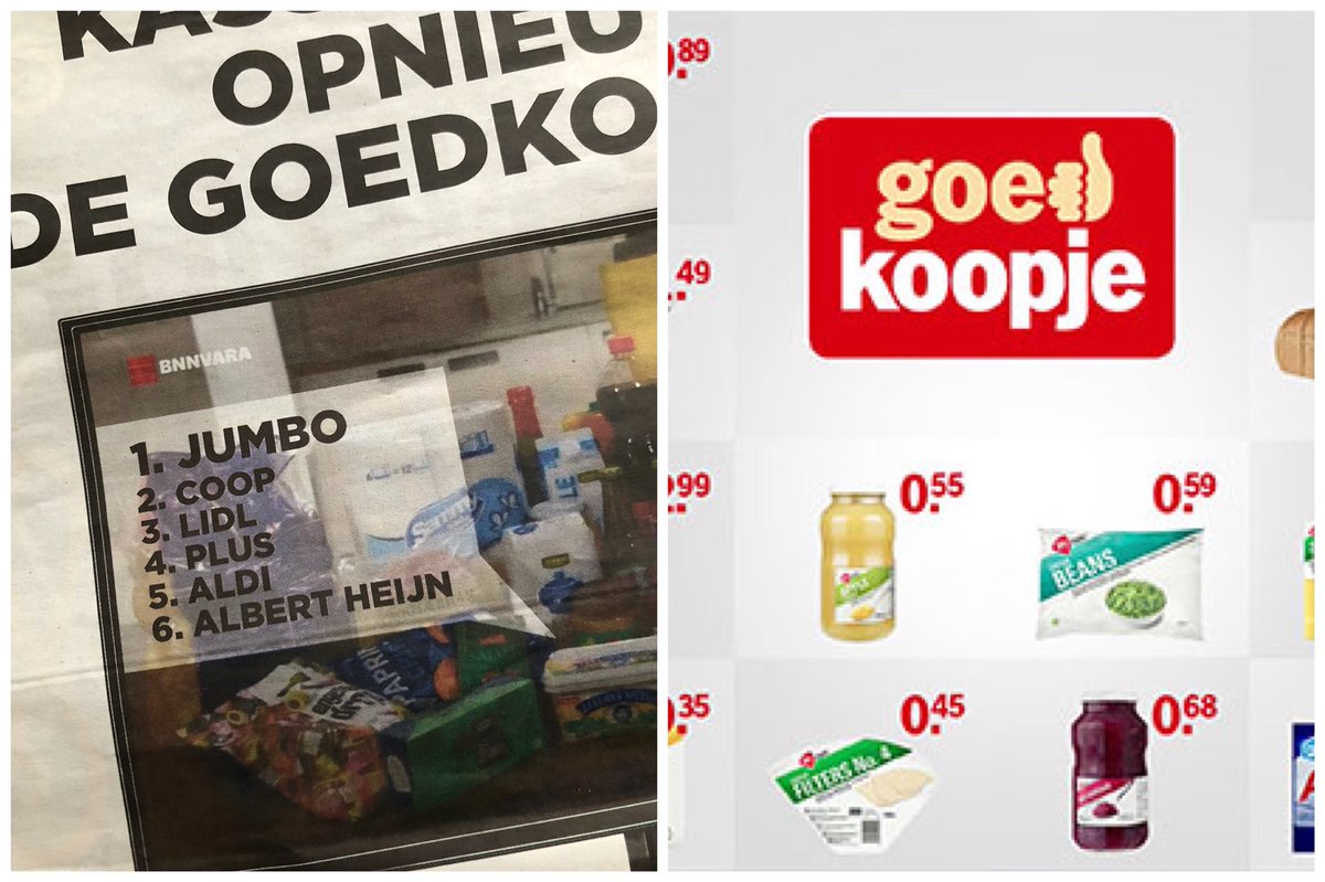Beste <a href="/albertheijn/">Albert Heijn</a>, dat AH niet de goedkoopste is, dat weet iedereen inmiddels toch wel? Wanneer gaat AH zich dan eens echt positief onderscheiden tov de anderen ipv weer zo’n “Goedkoopjes”-actie?? 🤔
#goedkopeuitstraling #datkanbeter