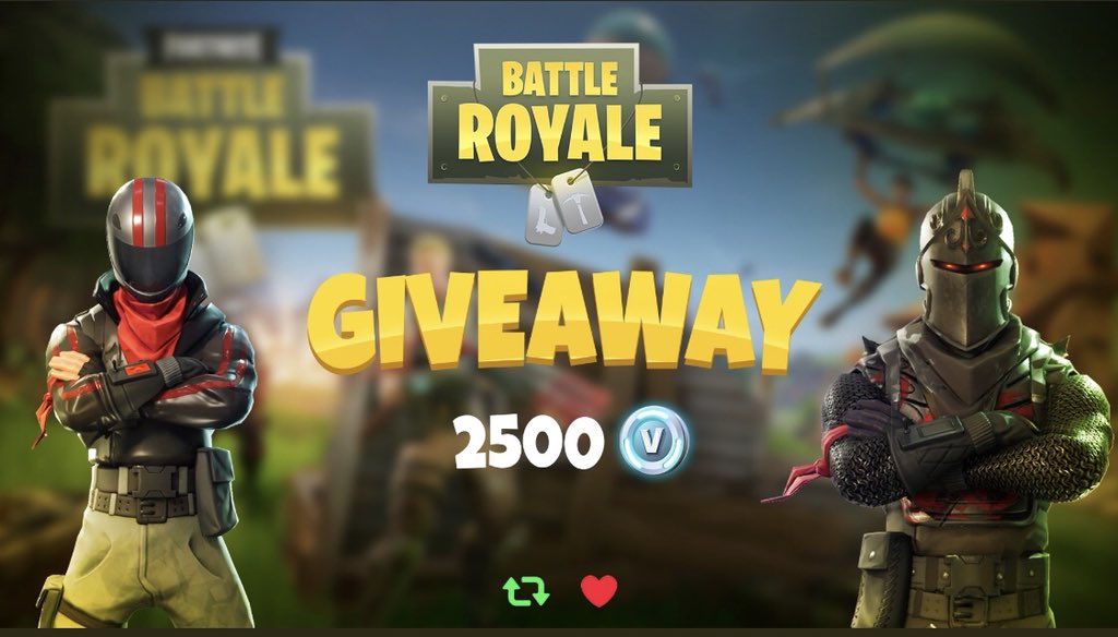FunnyyTweet's tweet image. 2,500 V-Bucks Giveaway!

To enter, Retweet &amp;amp; Follow @Fortnite_B_R To Win!

Winner Soon, Good Luck☂️