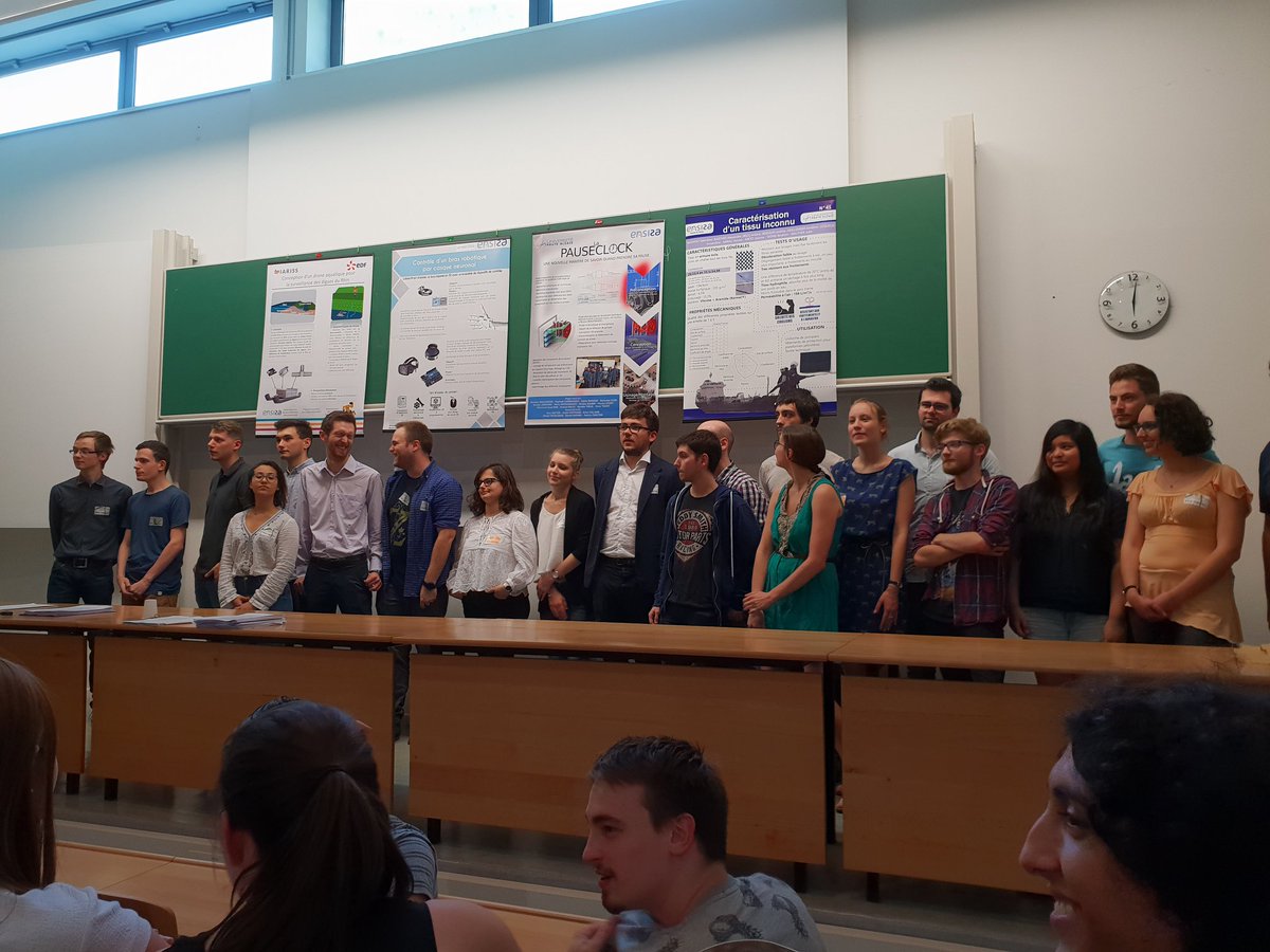 IARISS's tweet photo. Journée des Projets, ENSISA, 15 juin 2018. Félicitations à tous les élèves pour cette pariticipation ! Des membres de IARISS ont reçu au total 4 premiers prix, bravo à eux ! https://t.co/GF84lbSUt9