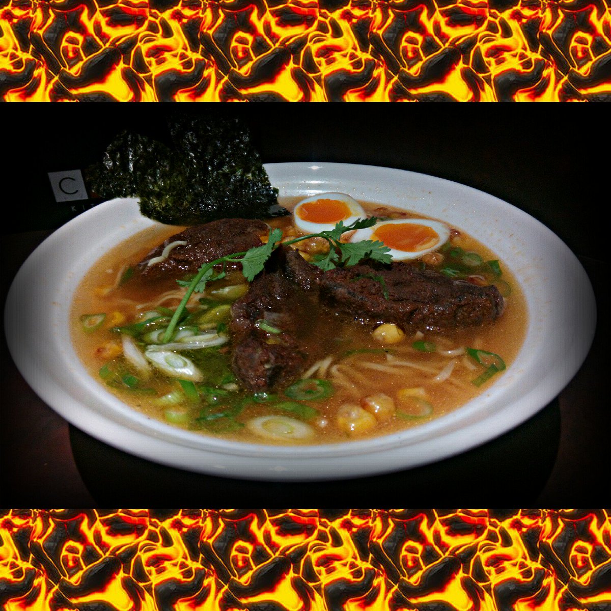 ChefIanHutchins's tweet photo. BBQ Ramen bowl... House made traditional Ramen Stock with Beef Shin from our smoker...
#TwistedBBQ #YumYum
Smoked Beef Shin | Roasted Corn | Green Onion | 6 Minute Egg | Spicy Cabbage Nori
#RichmondBC #Foodie #EatMe
#BBQMenu #JuneOnly https://t.co/8esN0u63YW