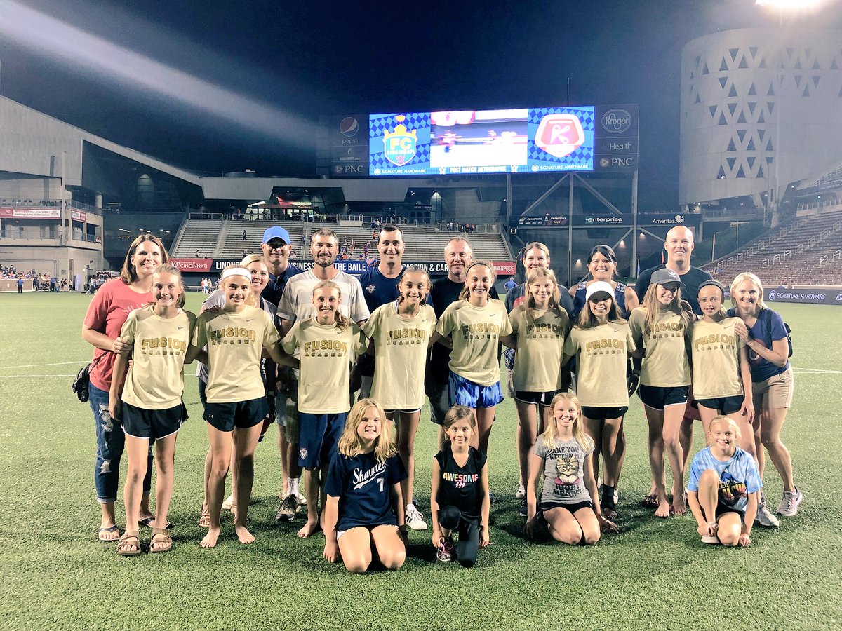 jtstaley04's tweet photo. A huge thank you @KCFusionPA05G @KCFusionSC for coming out to watch a 4-0 @fccincinnati win! Even after a lightning delay at your @USYSPCUP match! You ladies have some big fans now here in Cincy! Safe travels back to Kansas City! https://t.co/SLXUE0VCim