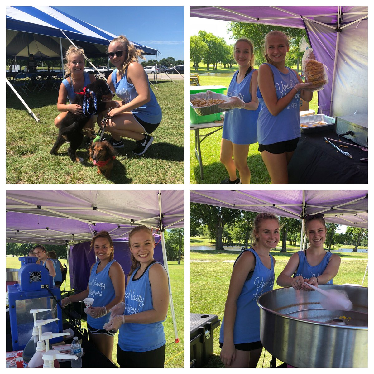 UVHighsteppers's tweet photo. Inflatables, pickles, sno cones, funnel cakes, cotton candy & puppies?!! YES, PLEASE!!! Thanks to @ambergevents for inviting us to work at such a fun event today! 👯♀️❤️🙌🏻☀️🍧🐶 #UVH19 #FunInTheSun #ItWasHOT #ButWeHadFun https://t.co/vCmqLvgBYC