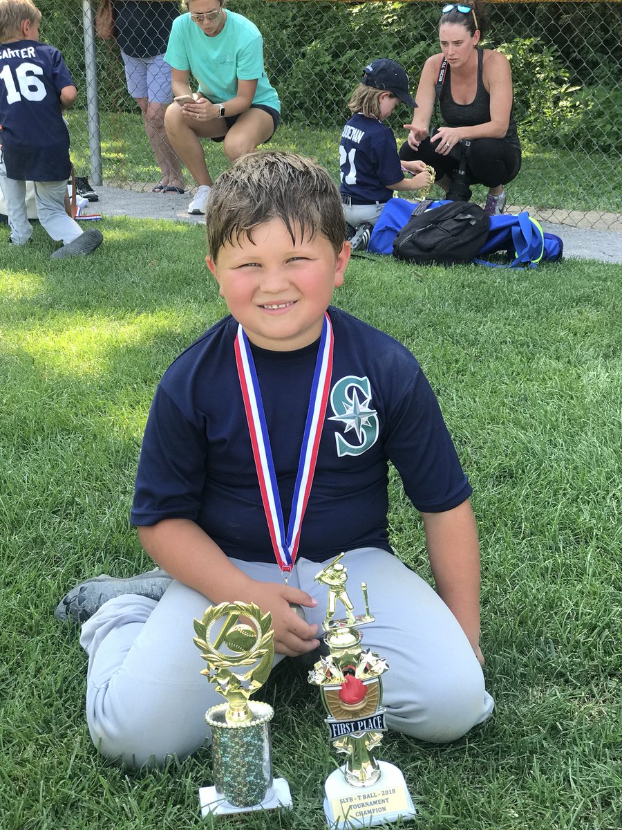 kysmitty5's tweet photo. Proud of this lil slugger and the SLYB Mariners this season. Kids earned some hardware and we had a blast coaching #tourneychamps #slyb https://t.co/ZDSiXNIS61