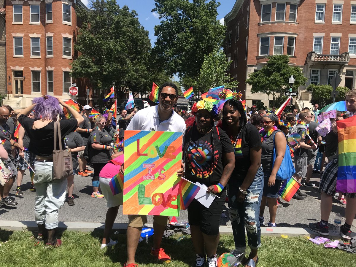 OanaBrooks's tweet photo. @KissMyMahogany Her opponent @ivanjbates was there as well! Happy #pridebaltimore #PrideMonth2018 #Pride https://t.co/fAlrjC5LzE
