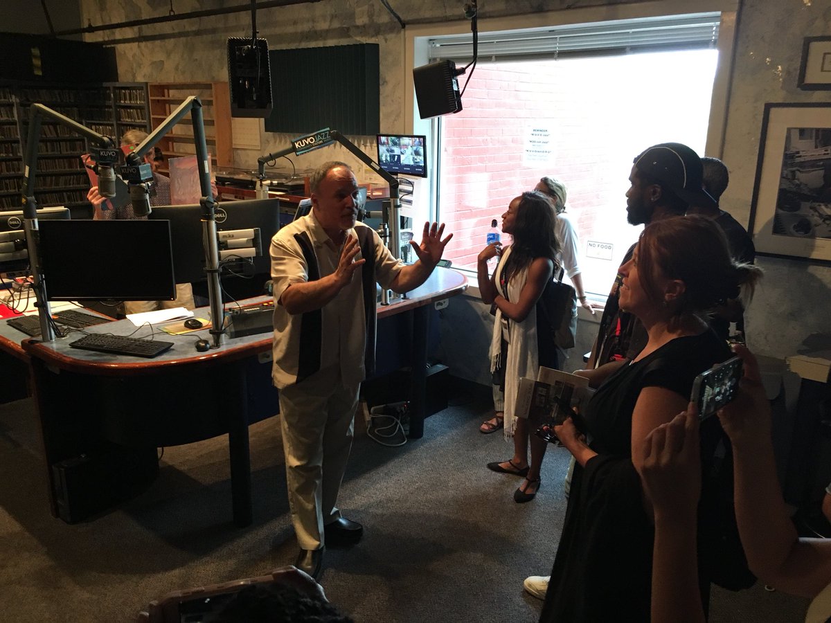 gregesser's tweet photo. Live on air at KUVO in Five Points #aftacon #jazz #radio https://t.co/1wWjExrn7B
