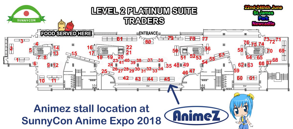 Animez_UK's tweet photo. Our stall location at SunnyCon Anime Expo 2018.

If you would like reserve anything to be collected at SunnyCon please feel free to let us know.

We look forward in seeing you there. https://t.co/m6Fw1NuOxP