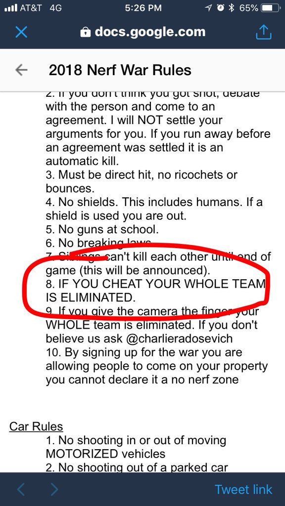 HartmonJake's tweet photo. @HaskinsJackson @RFNerfWar Did u miss this rule too😮 https://t.co/1bIxkpo1tR