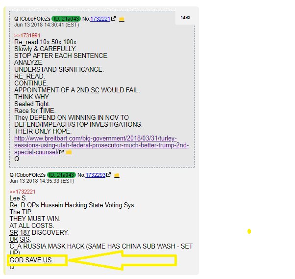 Q finally gave me something I can work with. Q wants God to help us. We're opening up the Prayer lines.

8pmEST - Prayer for our Nation, President &amp; Military
9pmEST - Prayer for House Speaker to be <a href="/Jim_Jordan/">Rep. Jim Jordan</a> 
11pmEST - Prayer for Human Trafficking Victims

#MAGA <a href="/POTUS/">President Donald J. Trump</a> #KAG