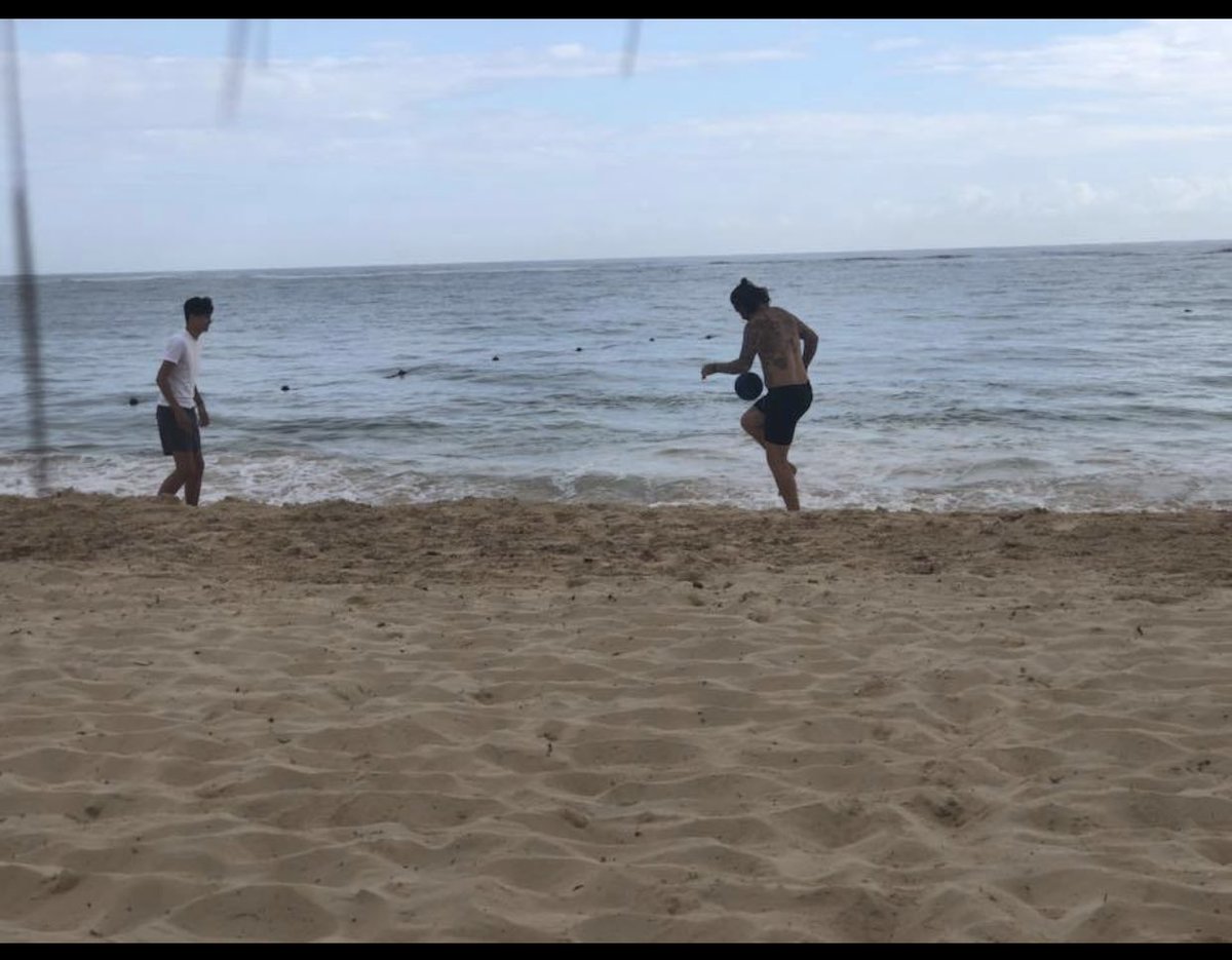 lee_allinson's tweet photo. Me and @LucaAllSta had a big game of 2 touch at 8am this morning our first big argument of the holiday but come through winning 1 set to nil 7-5 #touch2 #stillunbeaten #thekidrunmeclose https://t.co/dhLoLY4Gbi