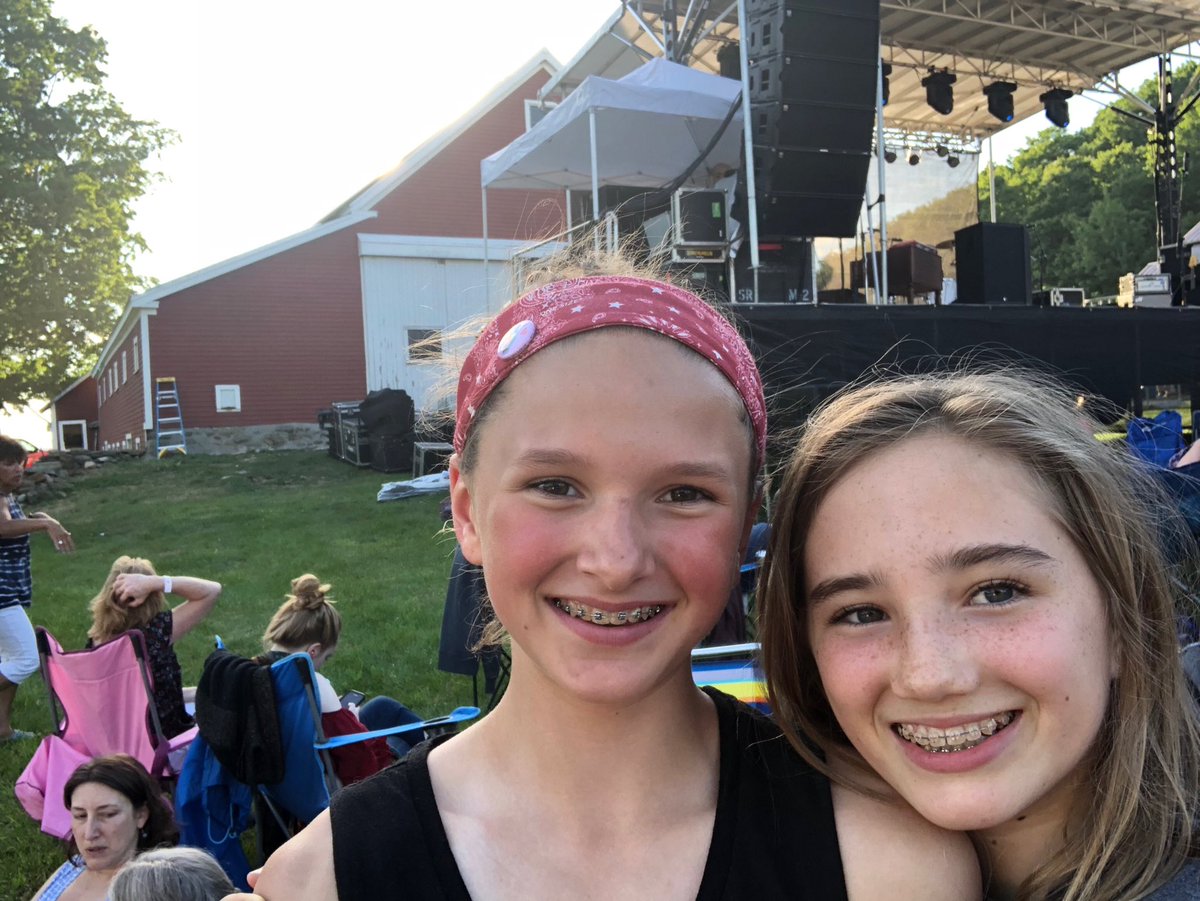 juliawlanham's tweet photo. Boston 5th graders, Lucia and Tessa,travel to Maine to see @metheridge with their moms. All so excited to hear No Souvenirs!! #multigenerational_ME_fans @finfantin https://t.co/LyhBbEElH4