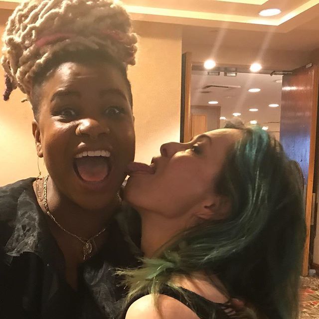 PlanetMidori's tweet photo. I licked @ihartericka She’s tasty. Smart is tasty. I’m such a fan! So lovely to meet you! #aasect18 @theaasect https://t.co/AvTtjTDqRY https://t.co/9orzUAN6pJ