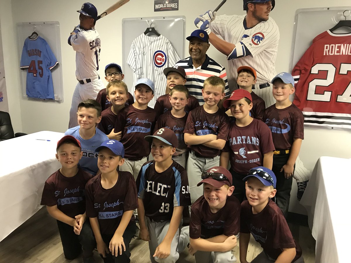 Thank you @STLWizard and @bricksandivysc for allowing the St. Joseph Illinois Little League to come in between games to celebrate this special day with you! #baseballtournaments #happyplayers