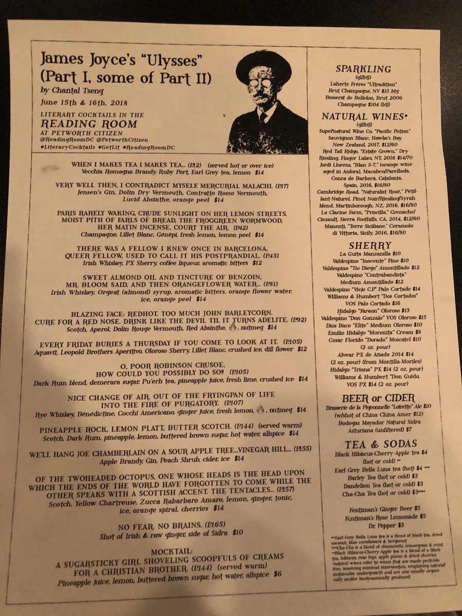 fmargret's tweet photo. @WickedDecent @amyburvall, Literary Cocktails in the Reading Room in DC seems like it is exactly your jam. This weekend: Ulysses. Thanks @ShinobiPaws for sharing your creativity with us! #creativity #LiteraryCocktails #ReadingRoomDC https://t.co/mt7wWg2V7k