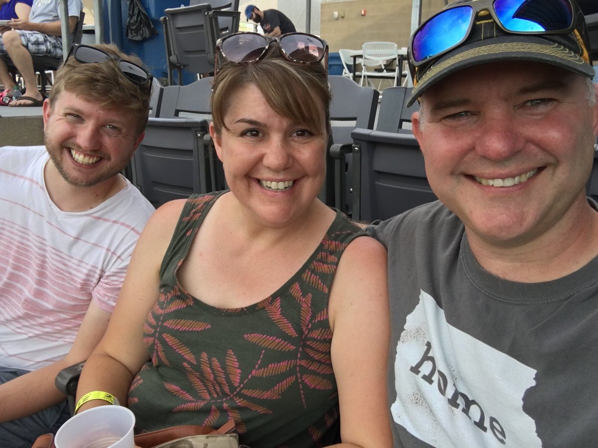 awkrapfl's tweet photo. At the #kernelsbaseball game for #Pearson night.  Have to take a #kernelsselfie for the event.  No idea who that other guy is. #photobomb https://t.co/keGPGcgSEX