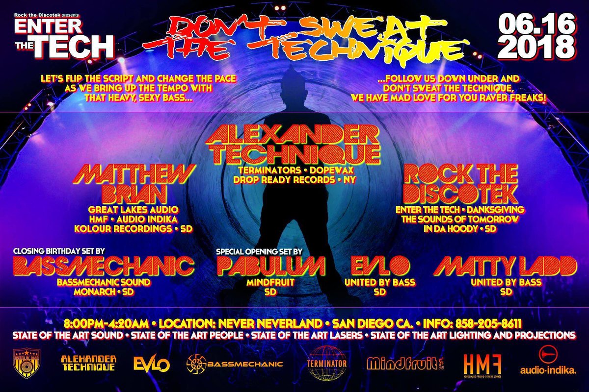 AlexanderTechnq's tweet photo. TONIGHT!! #SanDiego #ENTERTHETECH  //HARD TIX ARE SOLD OUT... but you can BUY AT DOOR!! // @TerminatorRec #techno #djalexandertechnique https://t.co/JsQ6mP0ify