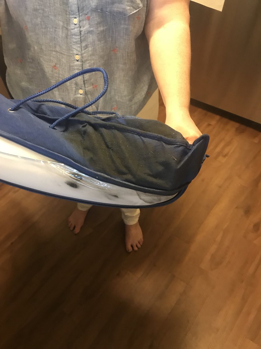 frijjjj's tweet photo. Wife and I ordered new pillows and this is how they arrived. Box is completely clean. Packaging is ripped and COVERED in black dirt/soot and so is the wife! Absolutely disgusting. @amazon @AmazonHelp https://t.co/PaTmo2RDnb