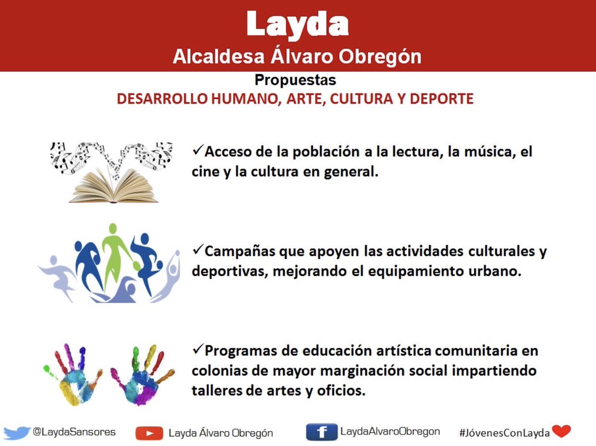LaydaSansores's tweet photo. En #ÁlvaroObregón #LaydaPropone:
✅ Más cultura
✅ Más arte
✅ Más deporte
✅ Más educación
#JóvenesConLayda❤ #JuntosHaremosHistoria #MorenaVa https://t.co/wxqgZ2LTND