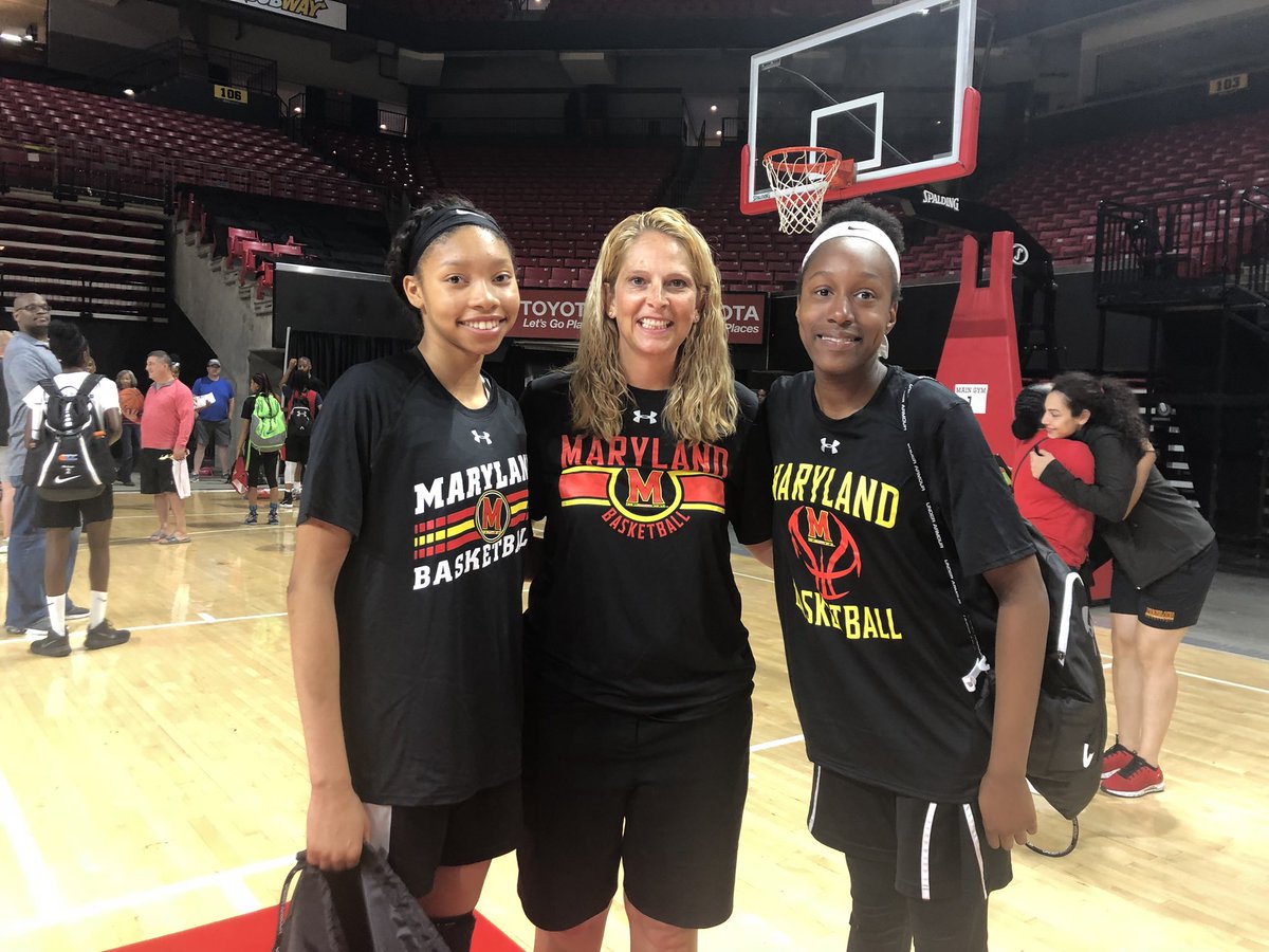 TTOGIRLS2022's tweet photo. Great day of basketball work @umdwbb Elite Camp! Awesome learning from TTO EYBL alumni Kaila Charles and @BrendaFrese Congratulations to @KennedyClifton5 @PastorEssentino (Simone) for being selected to the Gold division Allstar Team! #RoadtoChi #Julyprep https://t.co/ALKtTWdQMi