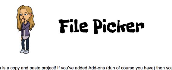 alicekeeler's tweet image. Finally a good reason to use this Bitmoji! Writing a tutorial on coding a file picker. #codenoob