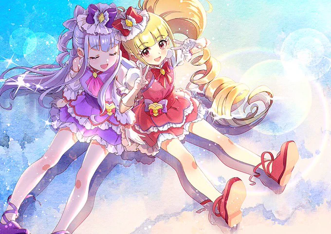 ふたりはプリキュア!キュアアムール?キュアマシェリ!まだ徹夜で描いた?〜〜大きめなサイズはpixivでhttps://t.co/cO5v7gnYpy 