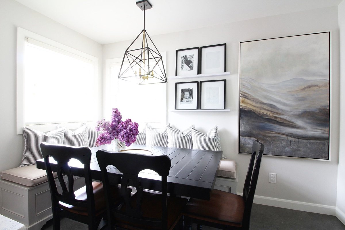AnaColeInterior's tweet photo. This young family wanted a custom banquette in their kitchen, and were open to suggestions.  So we designed the perfect banquette (hello storage below!) and created a perfect nook for them to enjoy.  Design by us.  #ldnont #interiordesign https://t.co/BncjX5Xvua