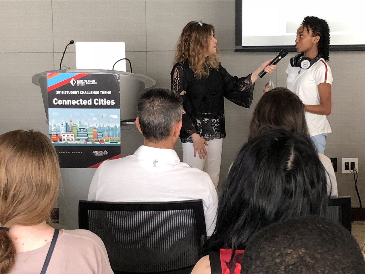 digisalad's tweet photo. Thrilled, not surprised Victoria won #BestUseofTheme @G4C #StudentChallenge18 so impressive #gamejam @techtowndetroit @NOMADetroit #proudpapa girl came from karate class w/ gaming concept https://t.co/ZOLm3hPxjE