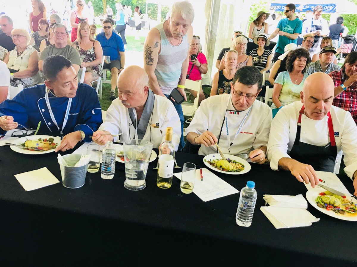 miastainsby's tweet photo. Discerning palates judging at the Black Box chefs’ competition, #BCSeafoodFest. #nathanfong, #tojo, #pinoposterero, #markbest https://t.co/OtzVlGCRaI