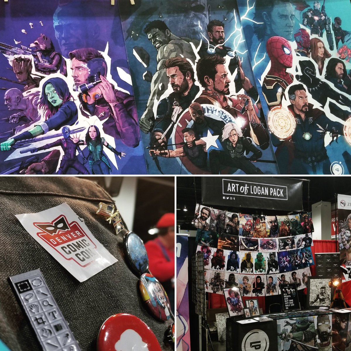 ARTofLOGANPACK's tweet photo. Set up at Denver Coming Con for the first time! It's crazy in here! Come on by if you're in the area. Booth 1231 #DenverComicCon #denvercolorado #Avengers #InfinityWar #guardiansofthegalaxy #LoganPack #ArtofLoganPack @DenverComicCon https://t.co/bRP8AKGIIS