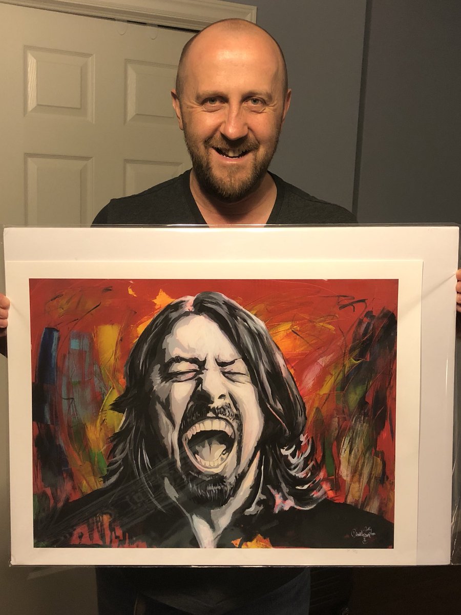 GaryFlood1975's tweet photo. Absolutely awesome surprise, so happy, can’t wait to get it framed and hung in the man cave! Will be rocking to this guy next Saturday in London.... bring it on!! @foofighters #davegrohl #FooFighters #london #ConcreteandGoldtour #fathersday https://t.co/bnBmTIpx1l