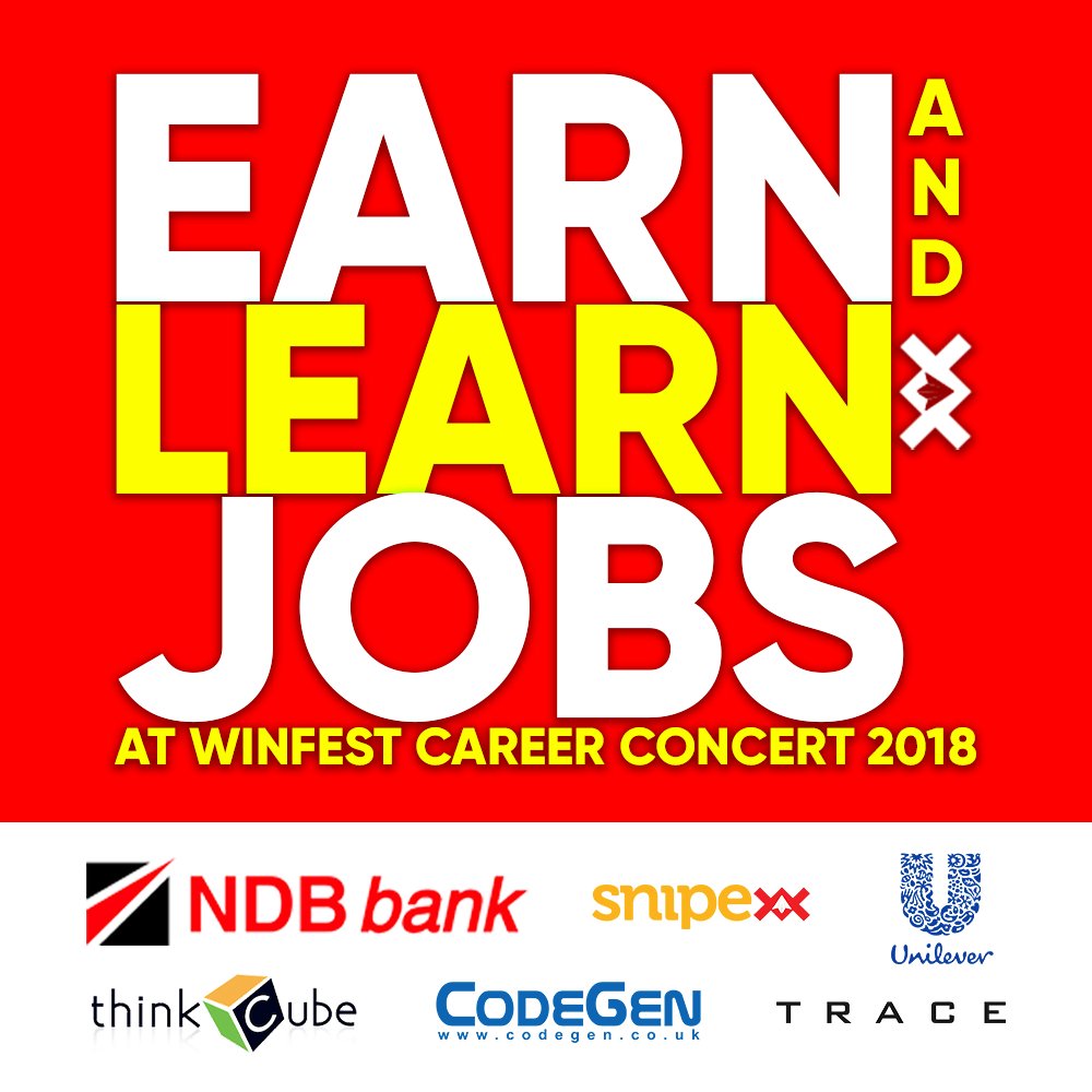 WinFestSL's tweet photo. FREE ENTRACE! to the Job Fair at WinFest Career Concert 2018
Earn & Learn Jobs from @NDBBank , @thinkCube , @codegen_int, @Trace_LK, @Unilever & SNIPEXX
REGISTER NOW! βΆ https://t.co/4nGUQJZCMu
#WinFestSL #WinFest #CareerConcert #Sales #Earn #Learn https://t.co/s1lG24JniB