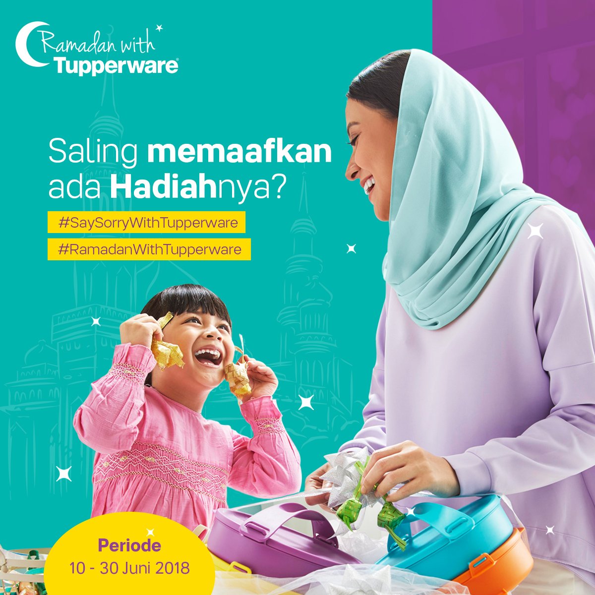 tupperwareID's tweet photo. Dapatkan hadiah menarik dengan mengirimkan kartu lebaran #SaySorryWithTupperware di #RamadanWithTupperware. Jika kamu menang, maka temanmu juga akan mendapatkan hadiah yang sama dengan kamu. Syarat & ketentuan di sini https://t.co/nmHkwsQm2g https://t.co/rfebDh7P3S