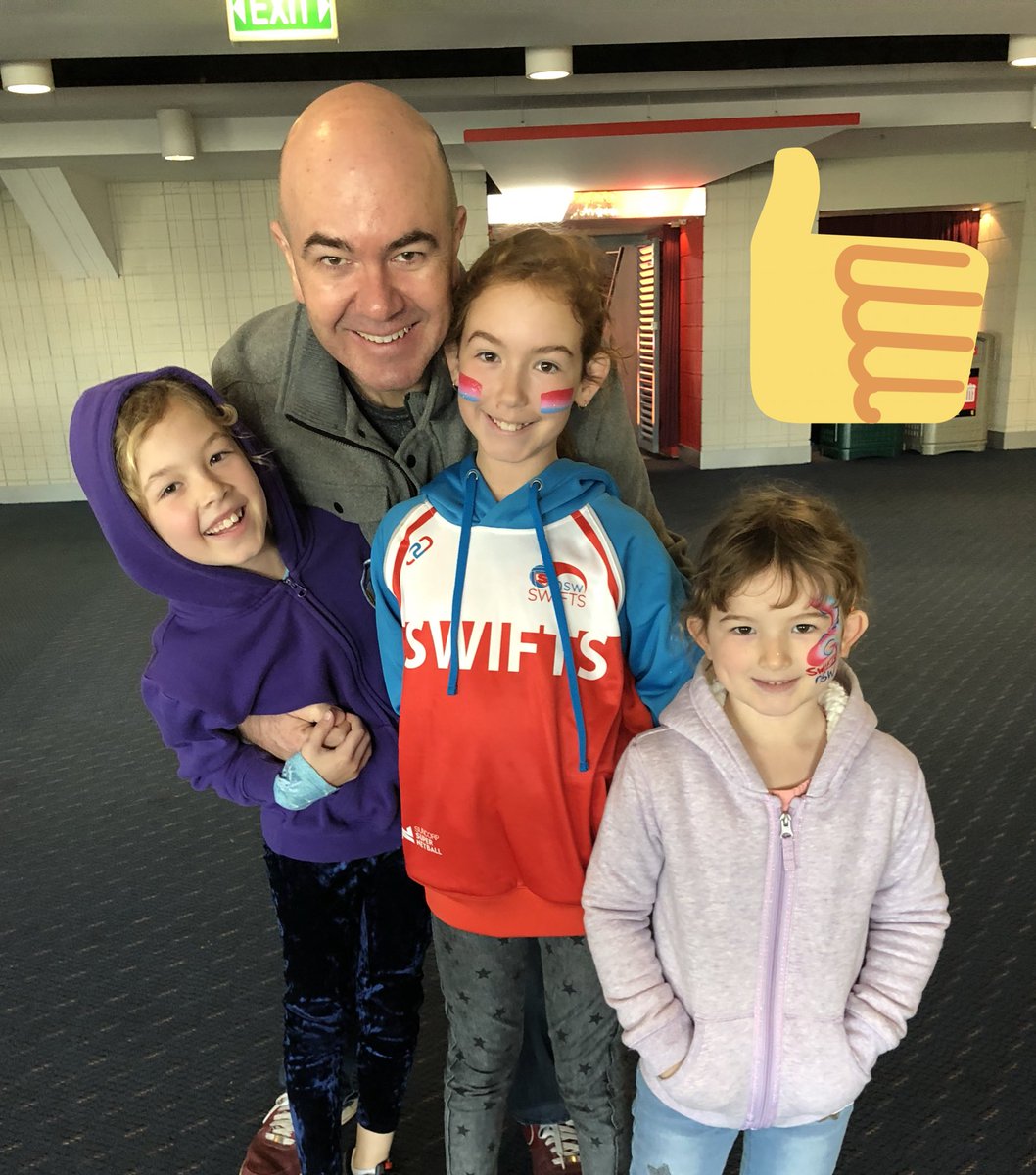 shell_douglas's tweet photo. Not long now! Divided loyalties! Go team! @NSWSwifts @sc_lightning @SuperNetball https://t.co/jCJSAMw6Id