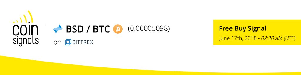 coinsignals_bid's tweet image. 🎯 Buy signal for: BSD - BTC on #bittrex @ 0.00005098 #BSD #BitSend #BTC #bitcoin #cryptocurrency #cryptosignal #buysignal #cryptotrading #altcoins #daytrading #crypto #altcointrading