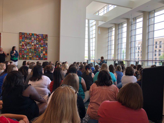 PHS teachers starting their summer Saturday morning off participating in a guided reading strategy. #HelloLitCon