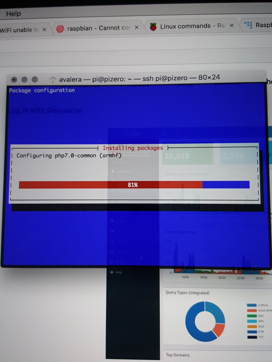 avalera's tweet image. Finally doing something with the #pizerow I bought qla while ago. Installing #pihole to start
