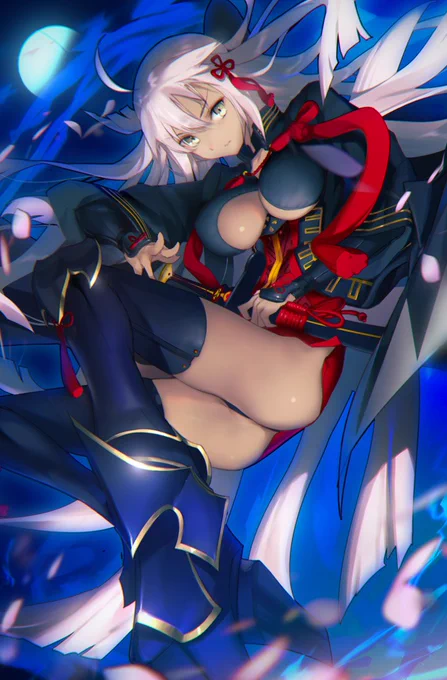 全体見辛かったからトリミングしてみた、沖田オルタ描いたよ 