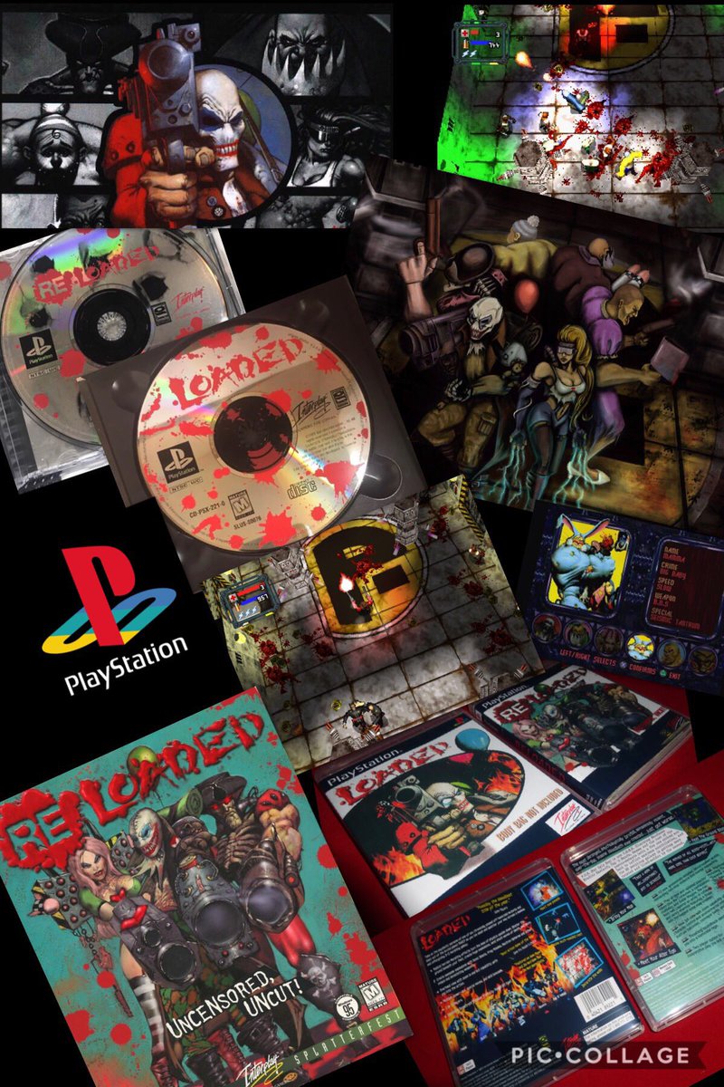 CardiacDrop's tweet photo. Tonight for #PlaySaturdays I’m busting out #Loaded and #Reloaded in the Blood Factory series ... a top-down shoot 'em up... The 6 characters are a combo of villainous psychopaths on a mission to stop the intergalactic supervillain F.U.B. and save the universe... #Playstation https://t.co/6p6iAuuO6q