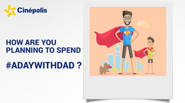IndiaCinepolis's tweet photo. Tell us your Father’s Day plans, share a pic with your Dad and tag him! The best answers will win FREE movie vouchers!

Hurry, it’s your chance to take him out for a movie and express your love for him. #FathersDay #ADayWithDad https://t.co/yupgPqTbqv